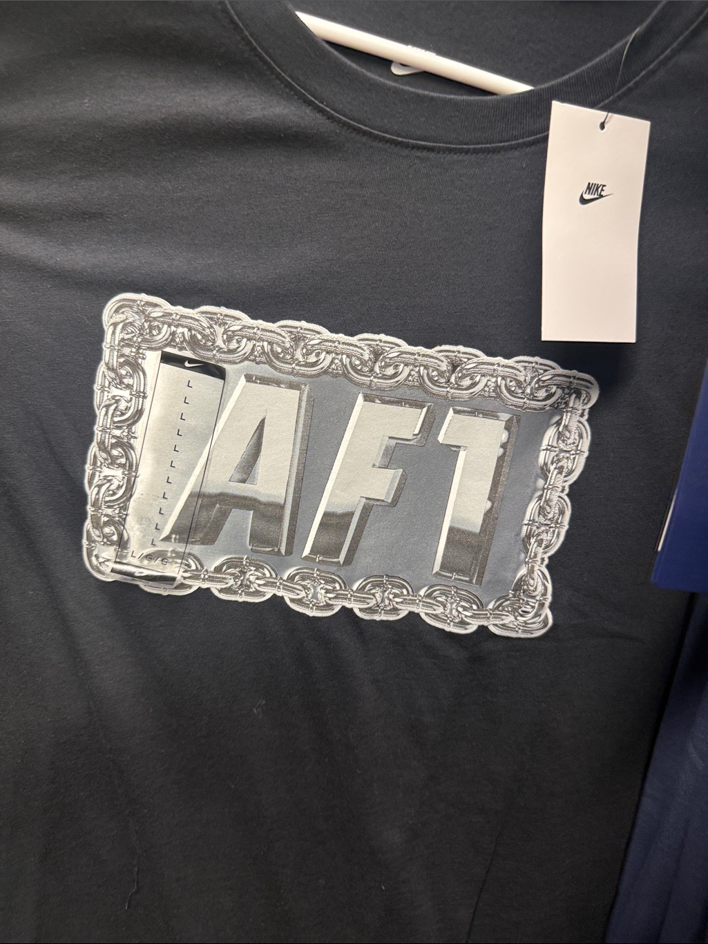 Nike Black T-Shirt With Silver Af1 Graphic